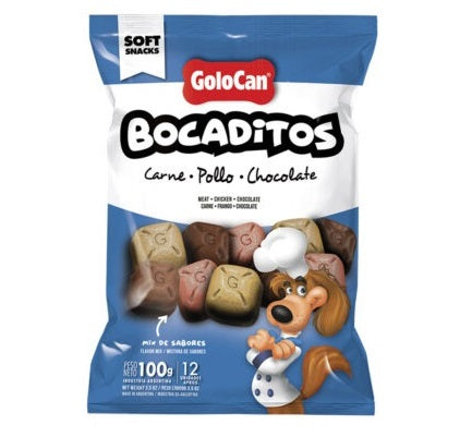 GOLOCAN BOCADITOS CARNE, POLLO Y CHOCOLATE X 100 GR