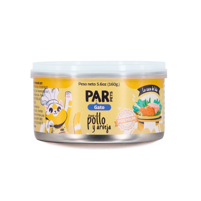 PAR PETS PATE DE POLLO Y ARVEJA x 160 GR.