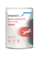 TROVET PLUS ADULT DOG RENAL & OXALATE FRESH CHICKEN VETERINARY DIET POUCH X 300 GR.