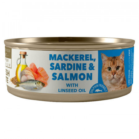 AMITY MACKEREL, SARDINE & SALMON ADULT CAT WET FOOD X 80 GR