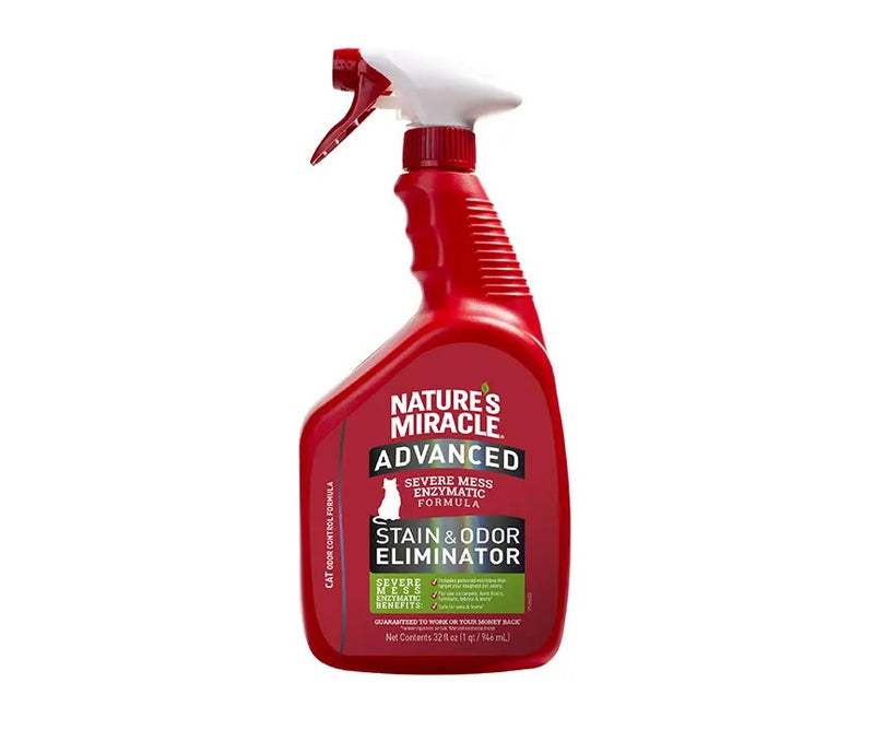 NATURE´S MIRACLE AVANZADO ELIMINADOR DE MANCHAS Y OLORES DE GATOS X 946 ML