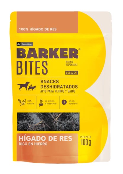 BARKER BITES HÍGADO DE RES X 100 GR