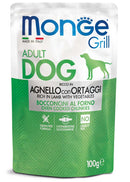 MONGE CANINE GRILL ADULTO CORDERO Y VEGETALES X 100GR.