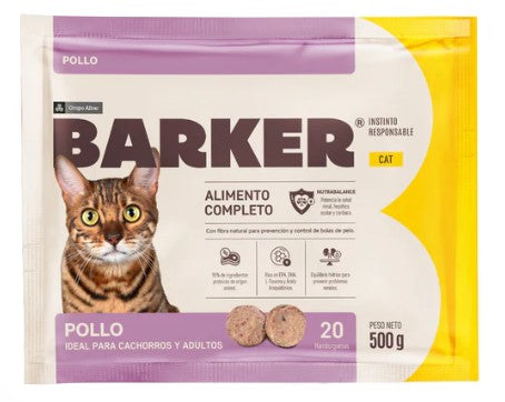 BARKER HAMBURGUESAS CAT DE POLLO (500 GR) X 20 UND