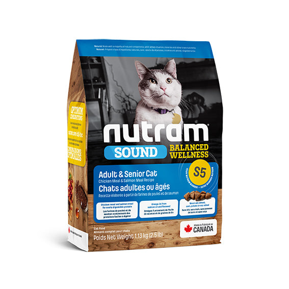 NEW S5 NUTRAM SOUND ADULT & SENIOR CAT